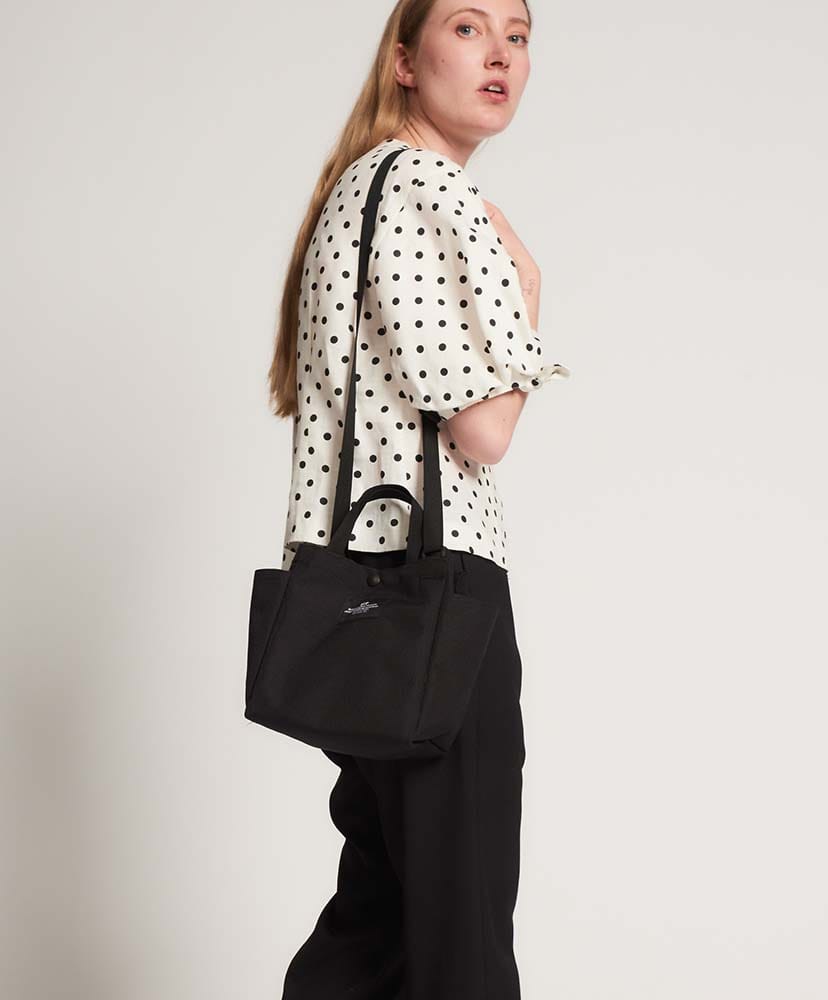 Small Side Pocket Tote - Canvas Nylon Black/ブラック FREE