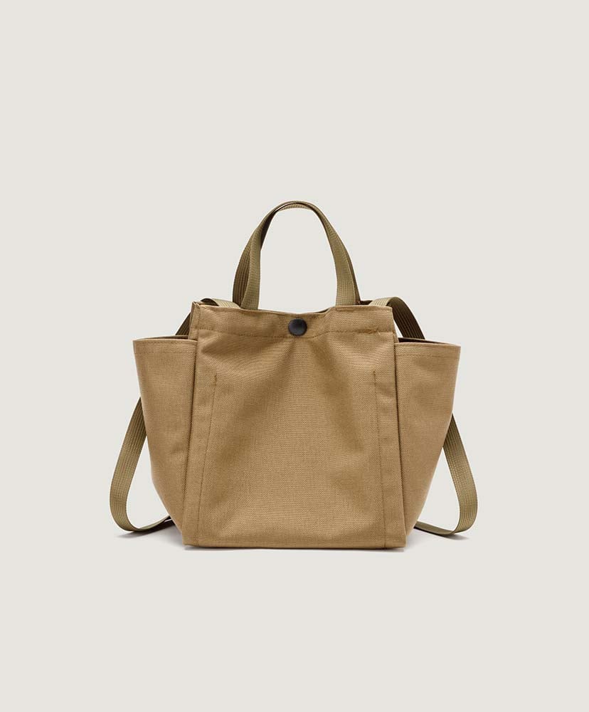 Small Side Pocket Tote - Canvas Nylon Khaki/カーキ FREE