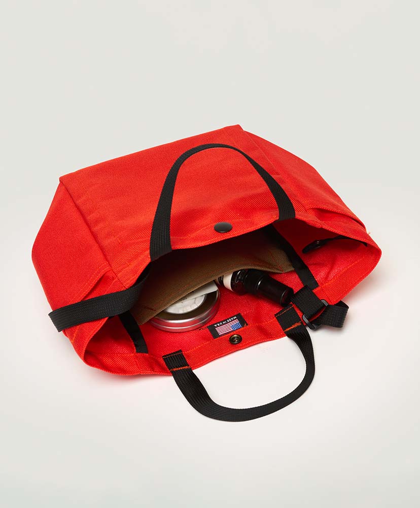 Small Side Pocket Tote - Canvas Nylon Raddish Orange/ラディッシュオレンジ FREE
