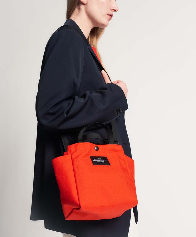 Small Side Pocket Tote - Canvas Nylon Raddish Orange/ラディッシュオレンジ FREE