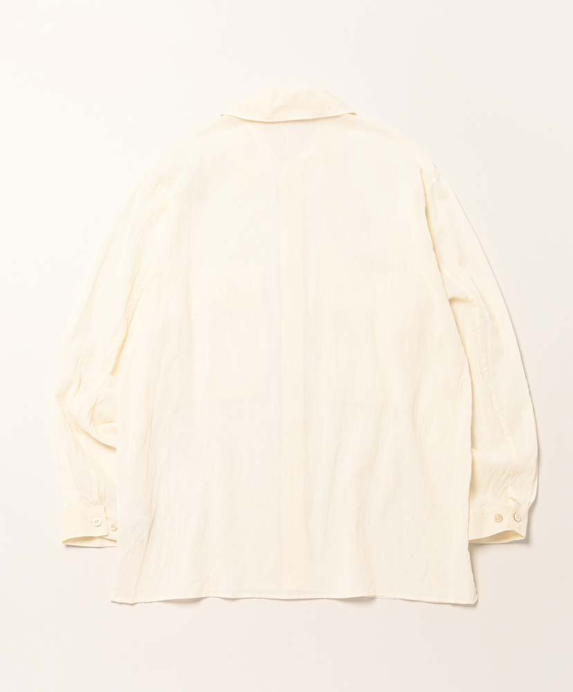 Silk-Co Voile Military Shirt Ivory/アイボリー 2(MEN)