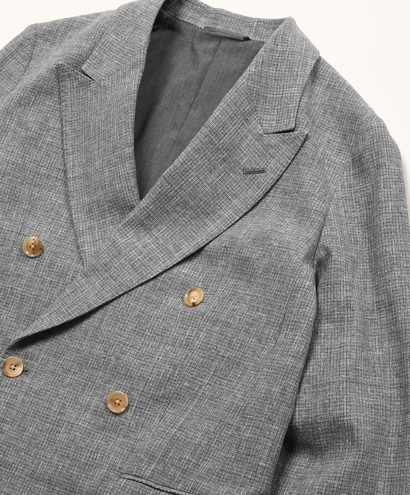 Mix Heather Cotton Double-Breasted Jacket HeatherGrey/ヘザーグレー 0(WOMEN)