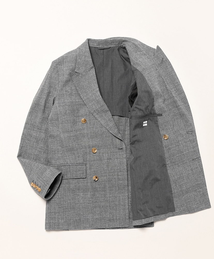 Mix Heather Cotton Double-Breasted Jacket HeatherGrey/ヘザーグレー 0(WOMEN)