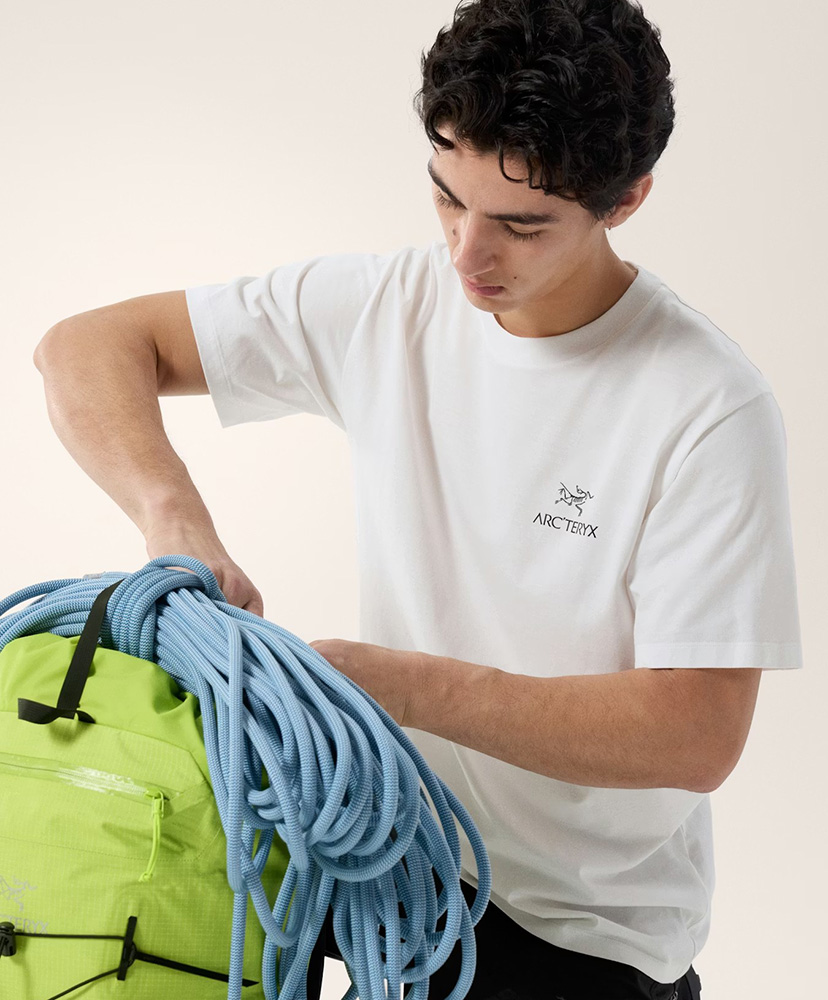 Kragg SL Cotton Bird Word SS Men's White Light×Black/ホワイトライト×ブラック L(MEN)