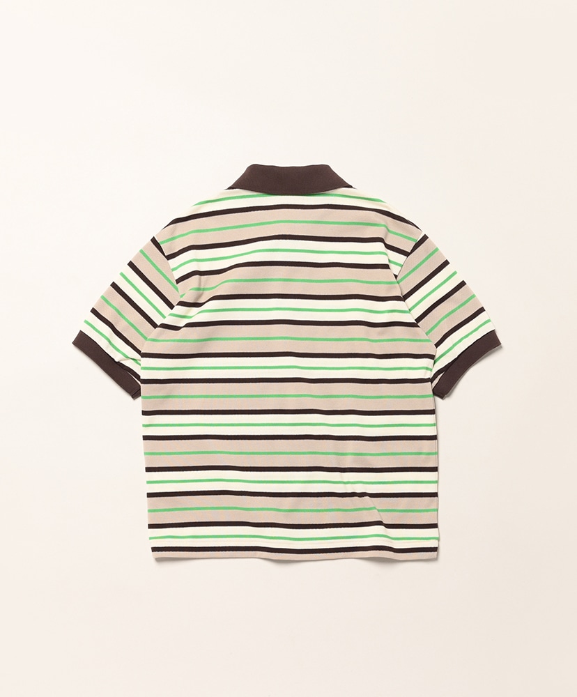 Striped Cotton Piquet Polo Shirt 031/グリーン 38(WOMEN)