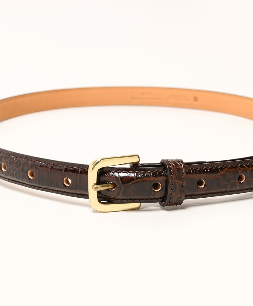 Press Croco Dress Belt 049/ダークブラウン M(MEN)