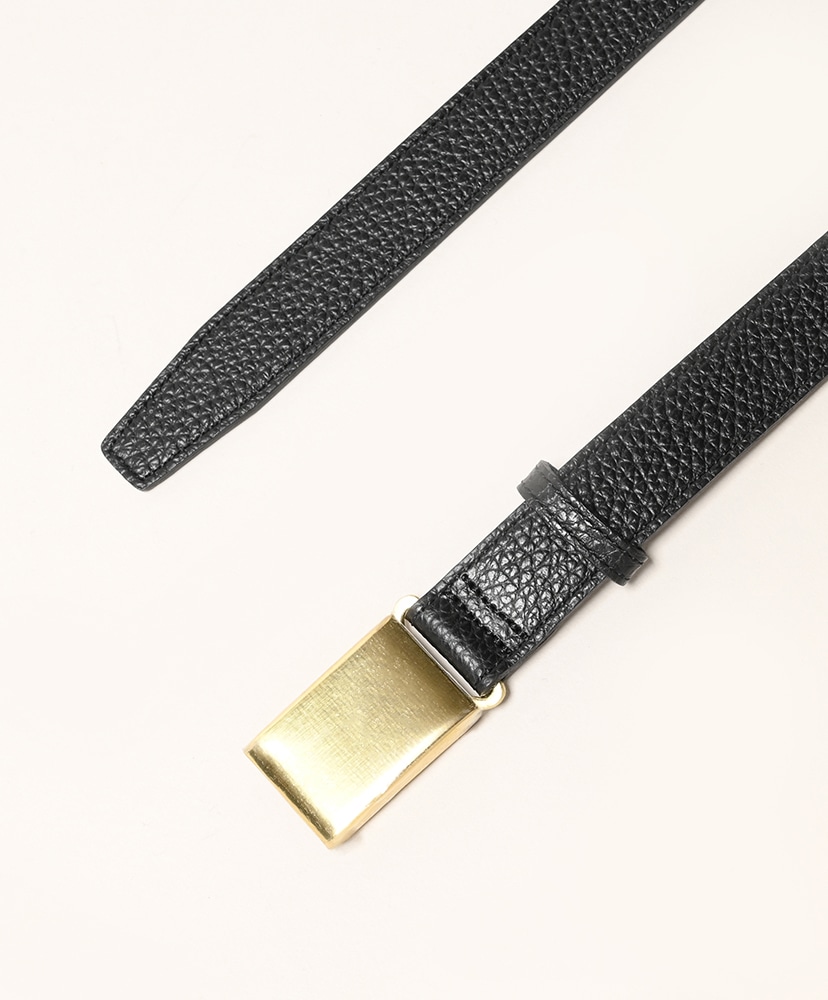 Shrink Leather Box Buckle Belt 019/クロ M(WOMEN)