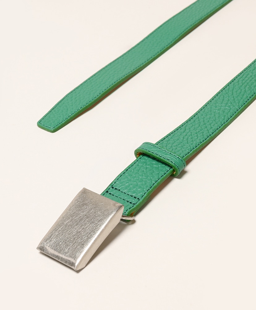 LOFTMAN別注 Shrink Leather Box Buckle Belt Kelly Green/ケリーグリーン M(MEN)