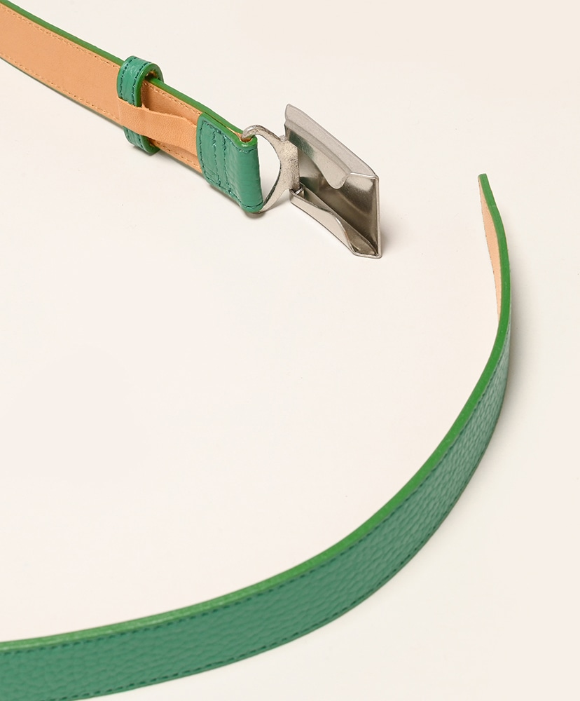 LOFTMAN別注 Shrink Leather Box Buckle Belt Kelly Green/ケリーグリーン M(MEN)