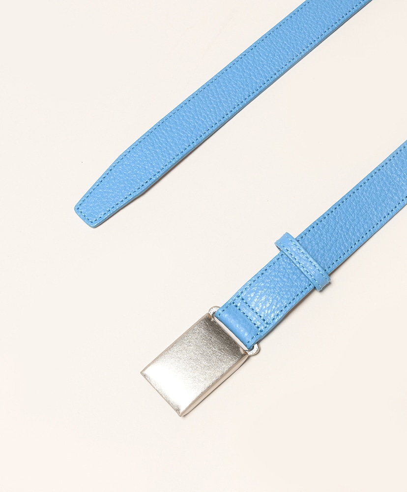LOFTMAN別注 Shrink Leather Box Buckle Belt Sky Blue/スカイブルー M(MEN)