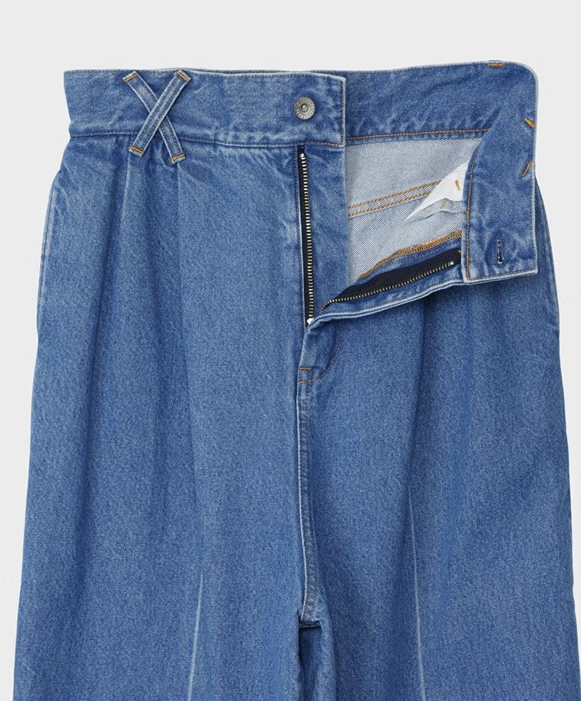 2-Tuck Creased Denim Trousers M Blue/エムブルー 2(WOMEN)