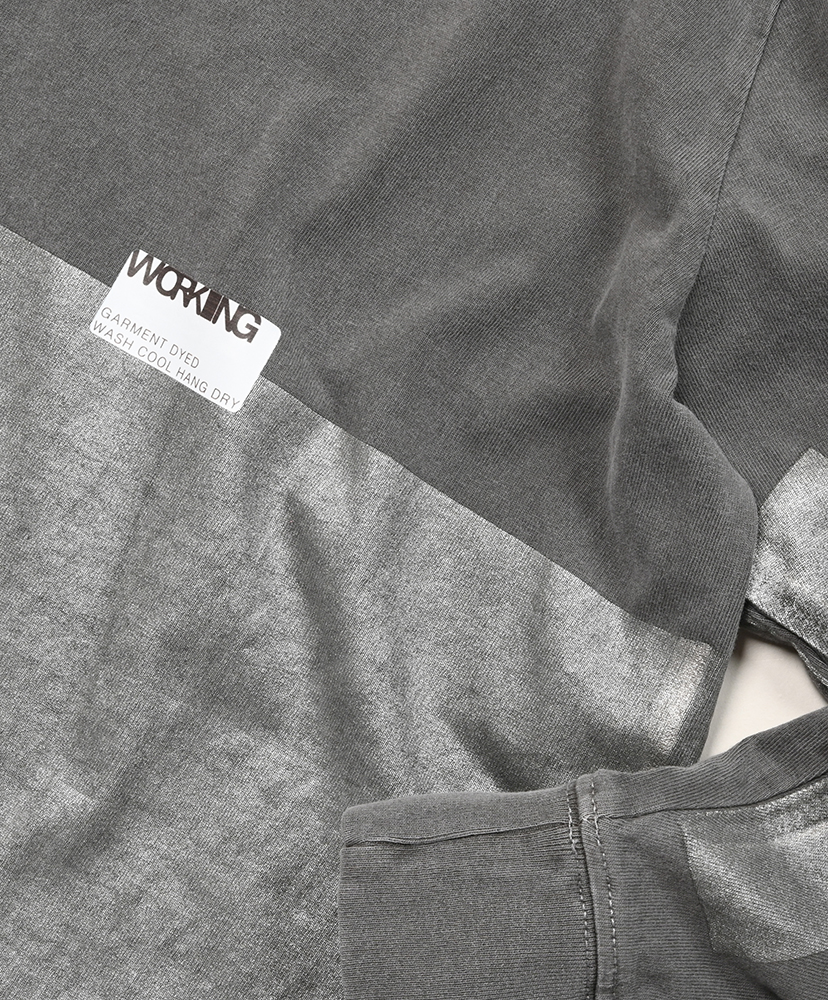 Printed Long Sleeve Sticker T Shale/シェール L(MEN)