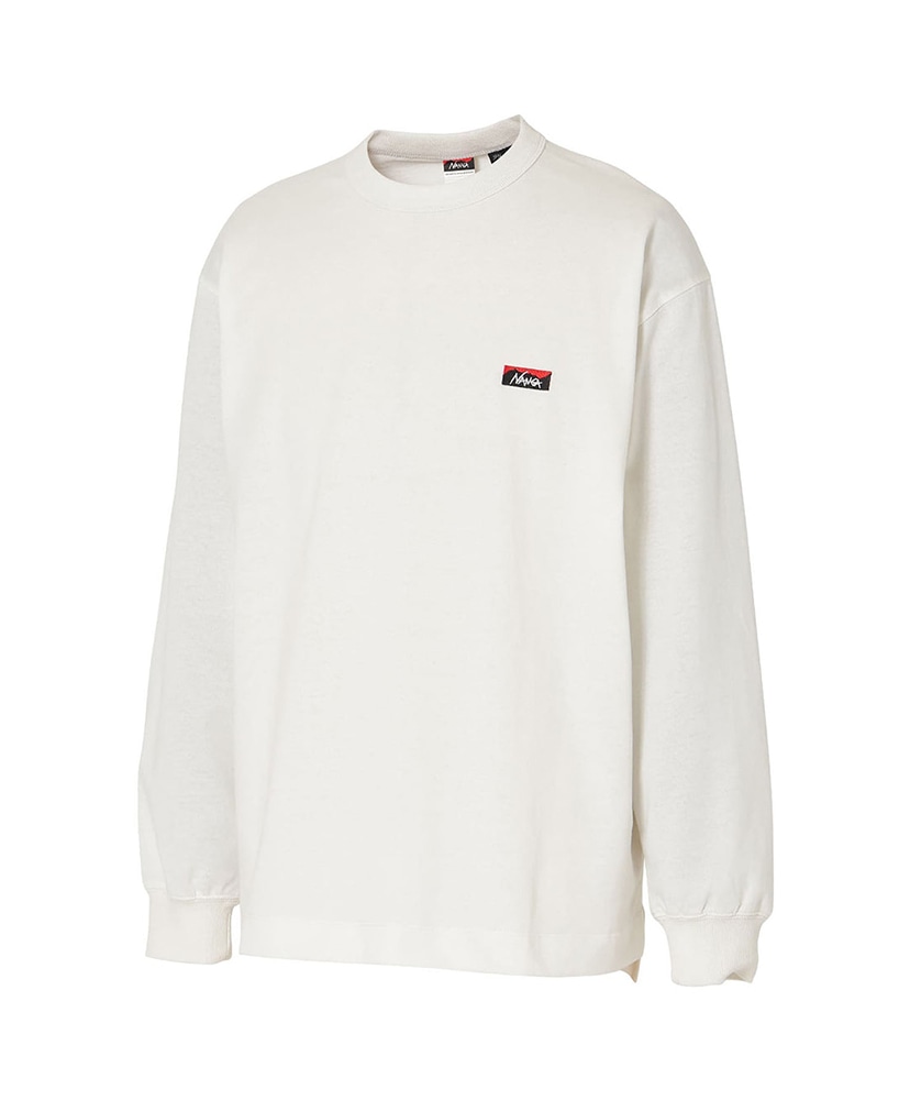 Eco Hybrid Box Logo Embroidery L/S Tee WHT L(MEN)