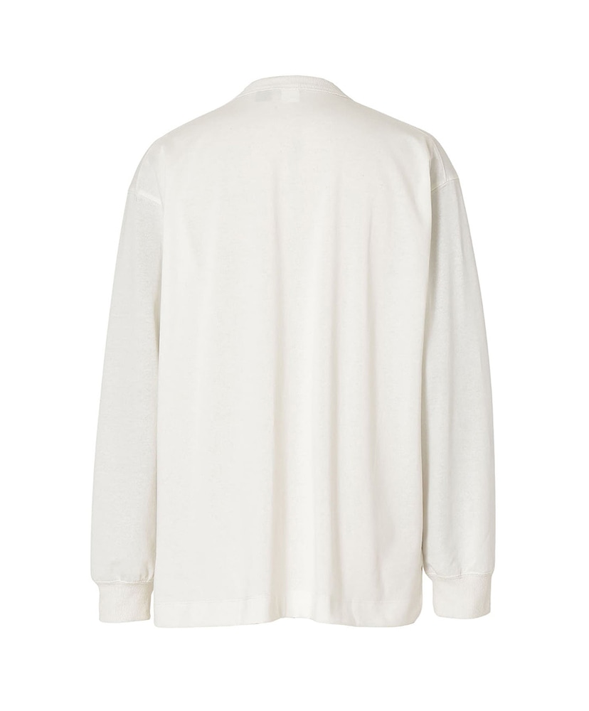 Eco Hybrid Box Logo Embroidery L/S Tee WHT L(MEN)