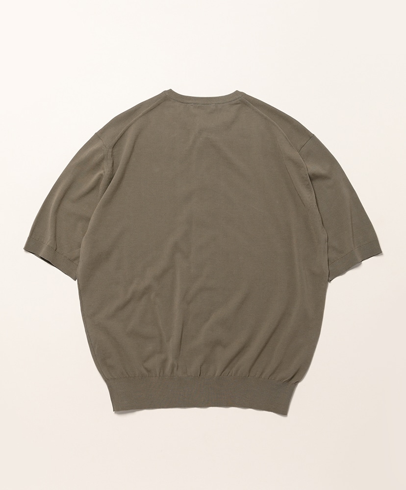 Giza High Gauge Knit Half Sleeved Cardigan Olive Gray/オリーブグレー 3(MEN)