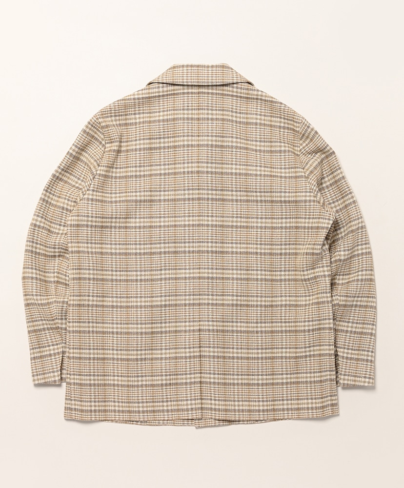 Silk Linen Nep Check Jacket Ivory Beige Check/アイボリーベージュチェック 3(MEN)