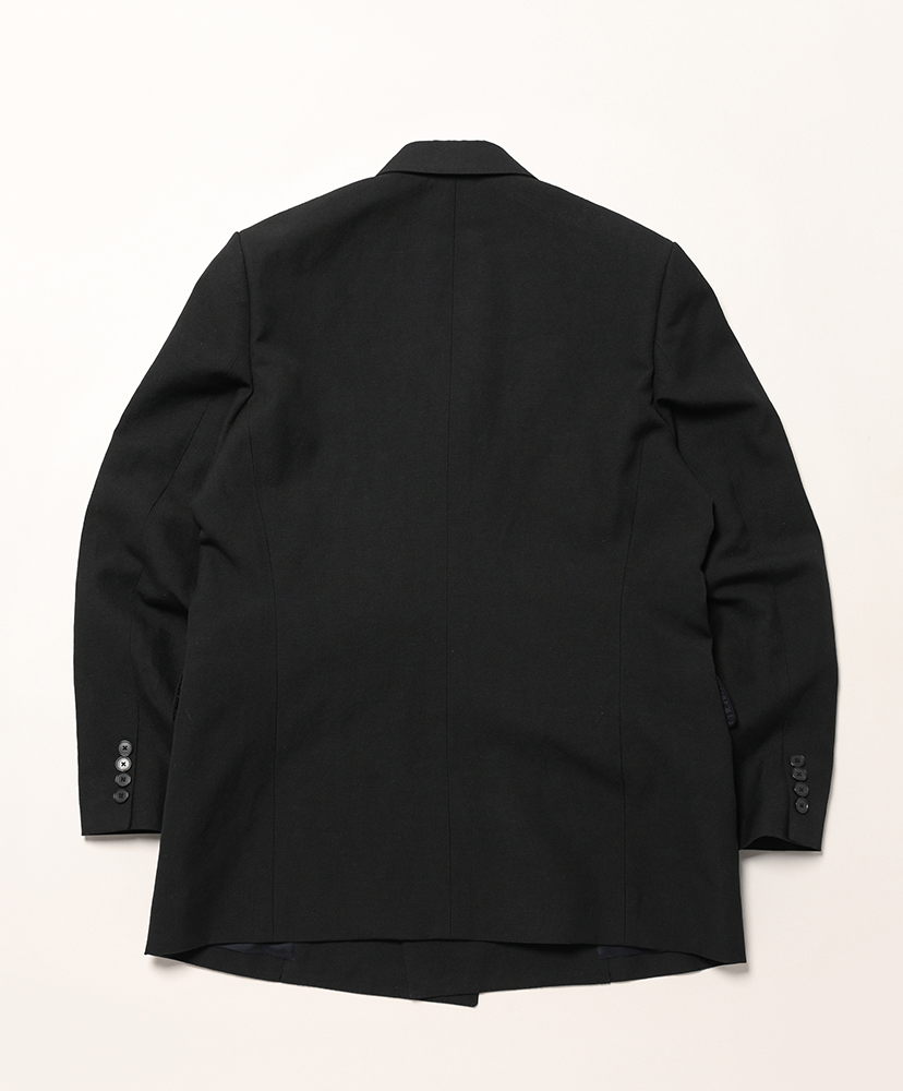 Wool Cotton Linen OX Double-Breasted Jacket Black/ブラック 3(MEN)
