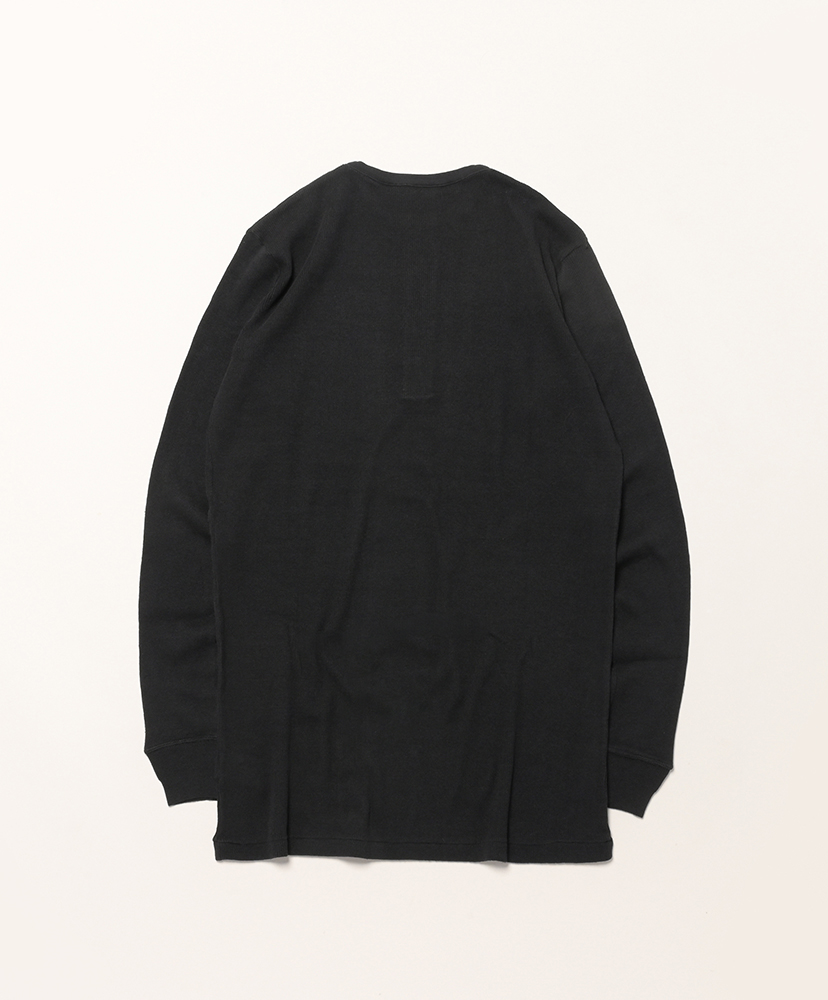 Organic Soft Rib Henley Neck P/O Black/ブラック 3(MEN)