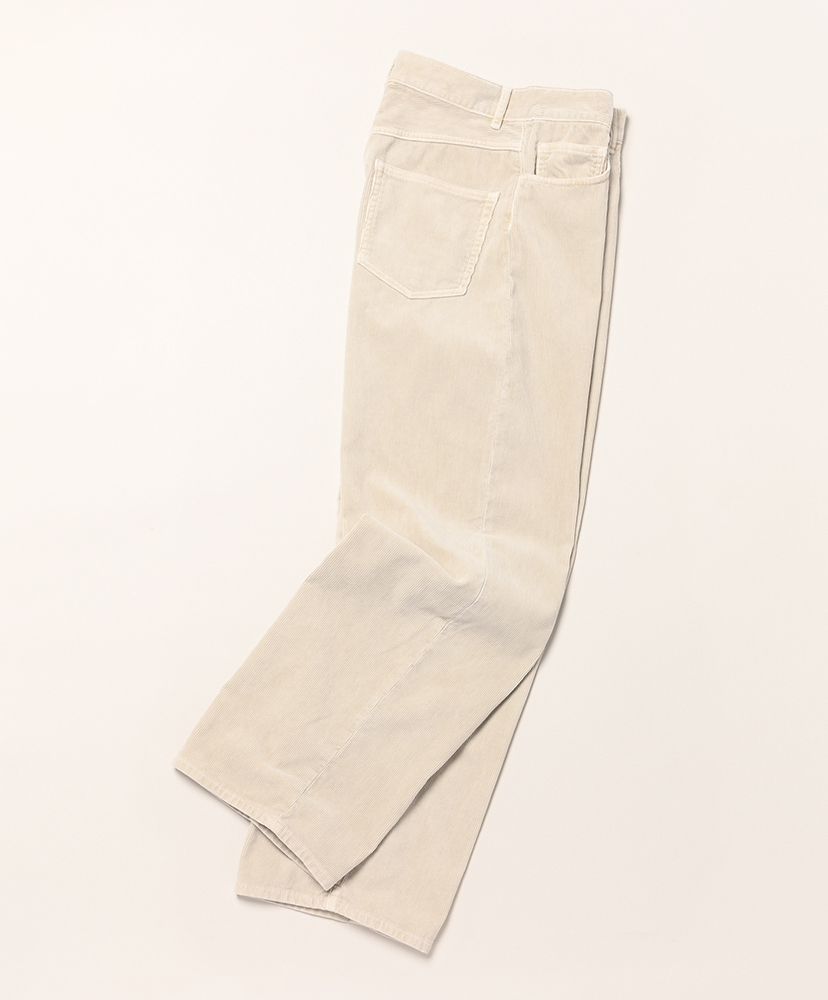 Garment-Dyed Finx Corduroy 5p Wide Pants White Khaki/ホワイトカーキ 0(WOMEN)