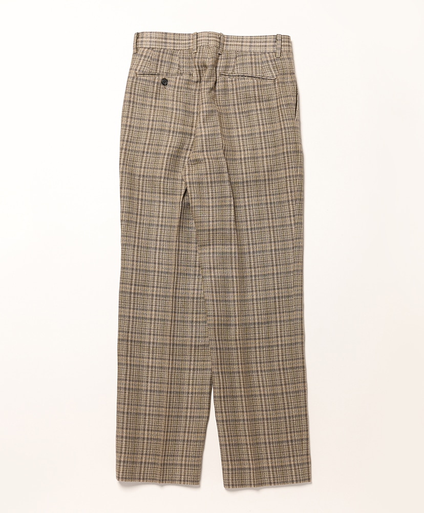 Silk Linen Nep Check Slacks Dark Brown Check/ダークブラウンチェック 3(MEN)