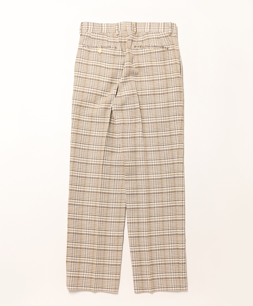 Silk Linen Nep Check Slacks Ivory Beige Check/アイボリーベージュチェック 3(MEN)
