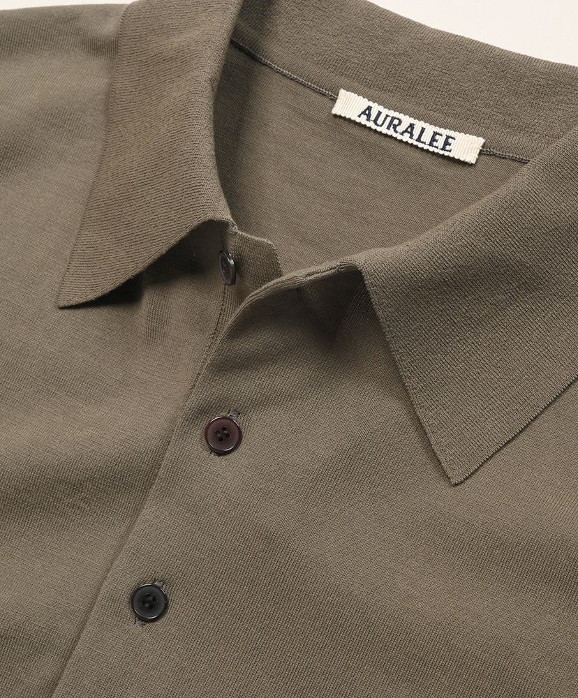 Giza High Gauge Knit Polo Olive Gray/オリーブグレー 3(MEN)