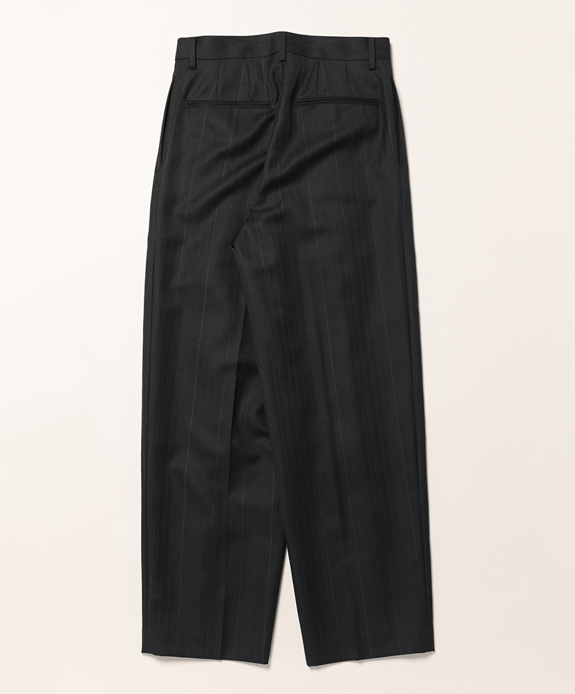 Bluefaced Wool Two-Tuck Slacks Charcoal Navy Stripe/チャコールネイビーストライプ 0(WOMEN)