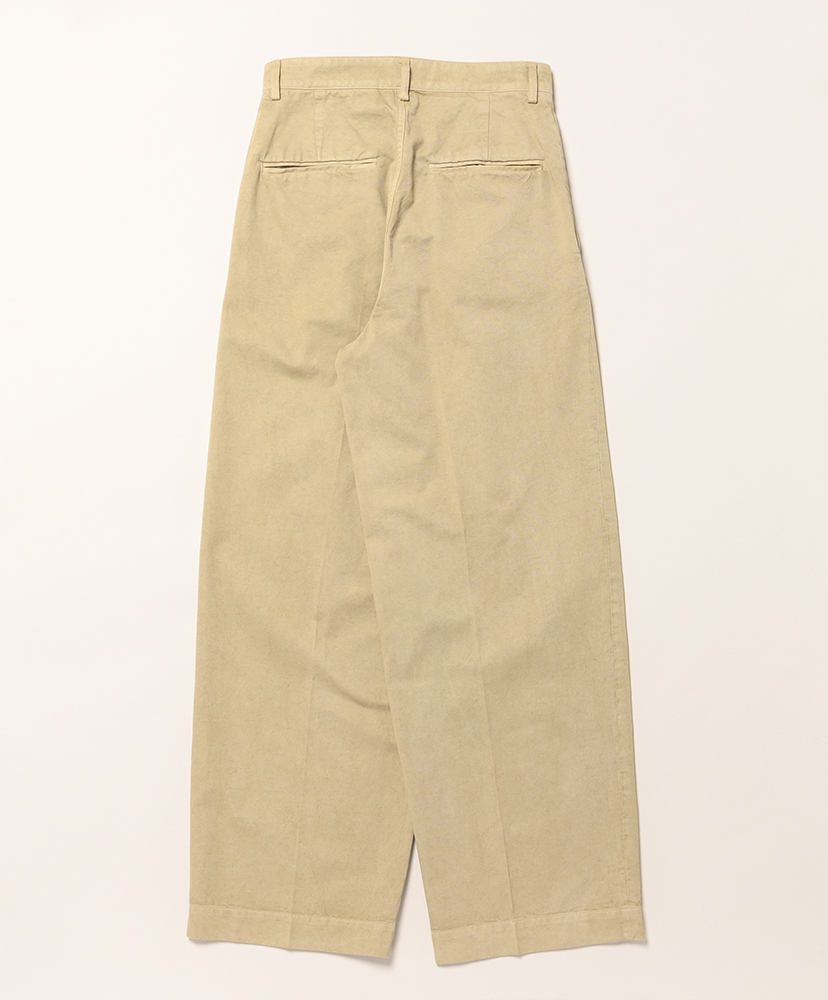 Garment-Dyed Finx Light Chino One-Tuck Wide Pants Beige/ベージュ 0(WOMEN)