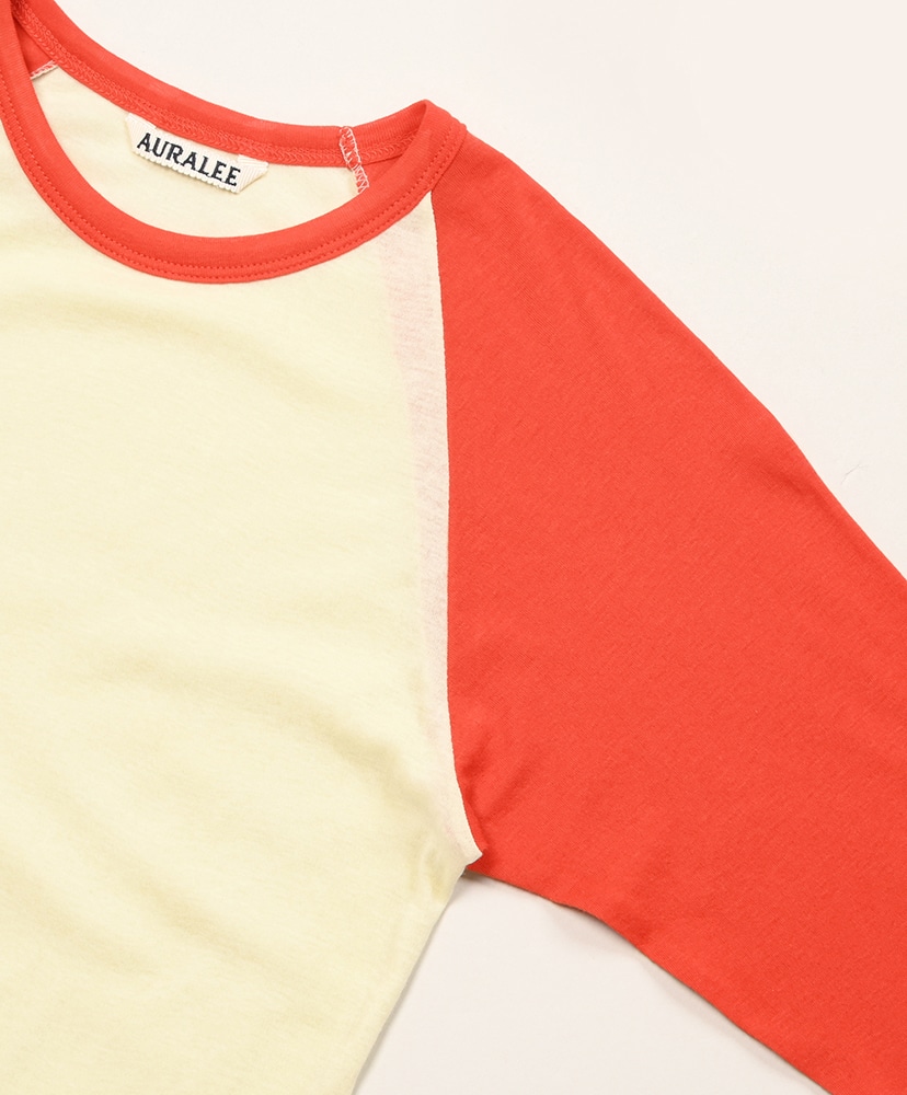 Super High Gauge Sheer Rib Raglan P/O Ivory×Red/アイボリー×レッド 0(WOMEN)