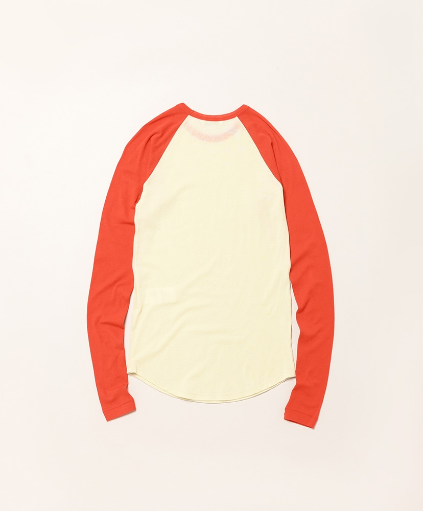 Super High Gauge Sheer Rib Raglan P/O Ivory×Red/アイボリー×レッド 0(WOMEN)