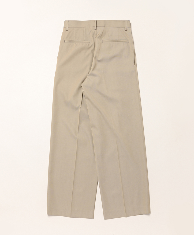 Light Wool Max Gabardine Two-Tuck Slacks Khaki Beige Chambray/カーキベージュシャンブレー 0(WOMEN)