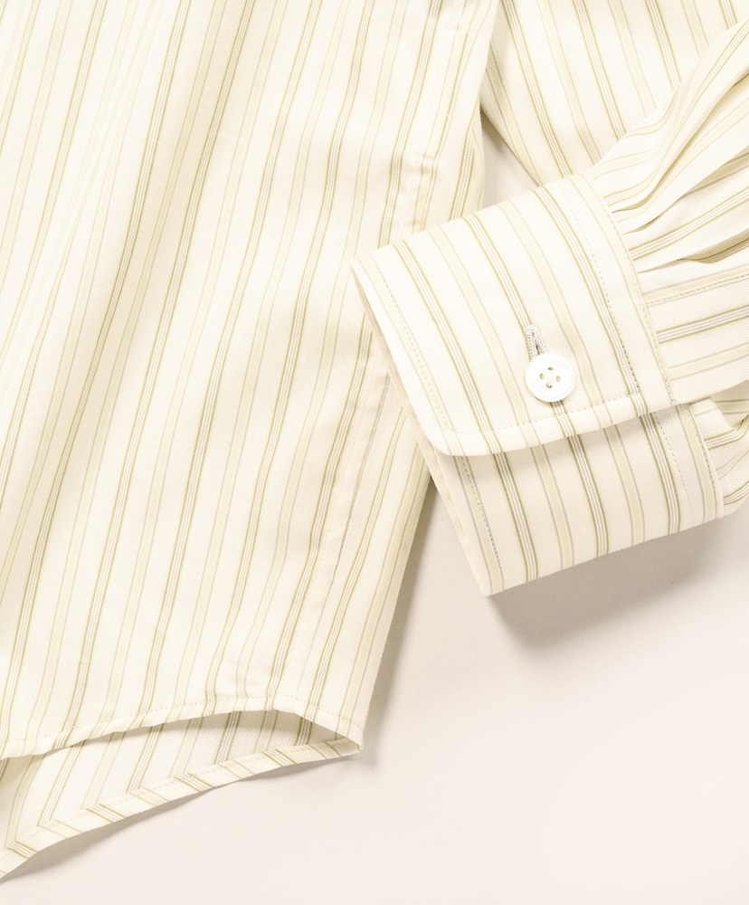 Cotton Silk Stripe Shirt Ivory Stripe/アイボリーストライプ 3(MEN)