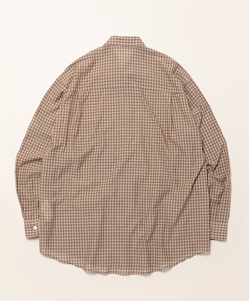 Airy Light Cotton Check Big Shirt Brown Gingham Check/ブラウンギンガムチェック 3(MEN)