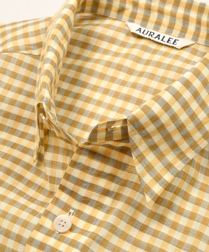 Airy Light Cotton Check Big Shirt Mustard Gingham Check/マスタードギンガムチェック 3(MEN)