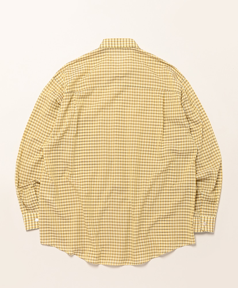 Airy Light Cotton Check Big Shirt Mustard Gingham Check/マスタードギンガムチェック 3(MEN)