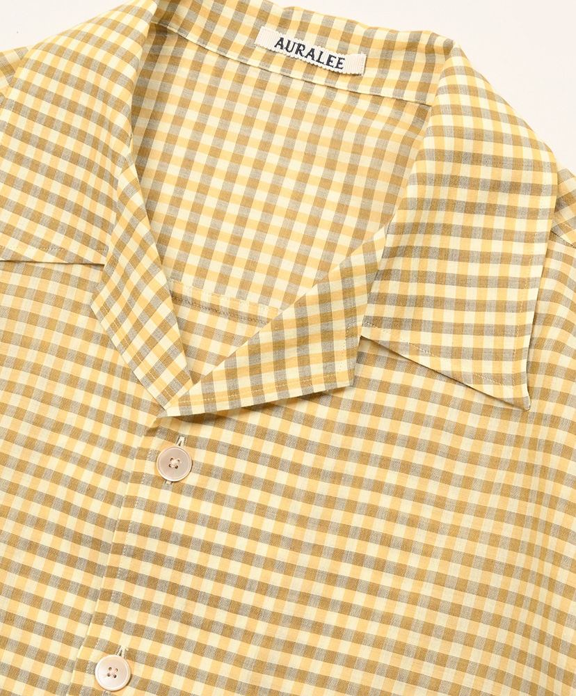 Airy Light Cotton Check Half Sleeved Shirt Mustard Gingham Check/マスタードギンガムチェック 3(MEN)