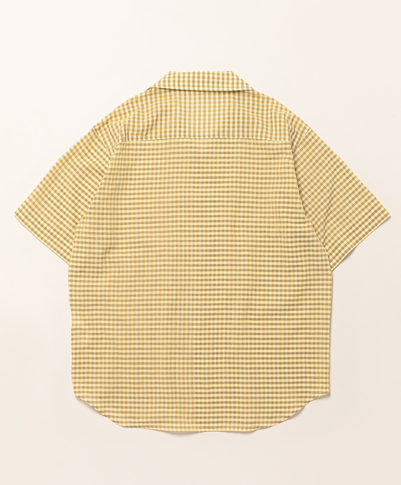 Airy Light Cotton Check Half Sleeved Shirt Mustard Gingham Check/マスタードギンガムチェック 3(MEN)