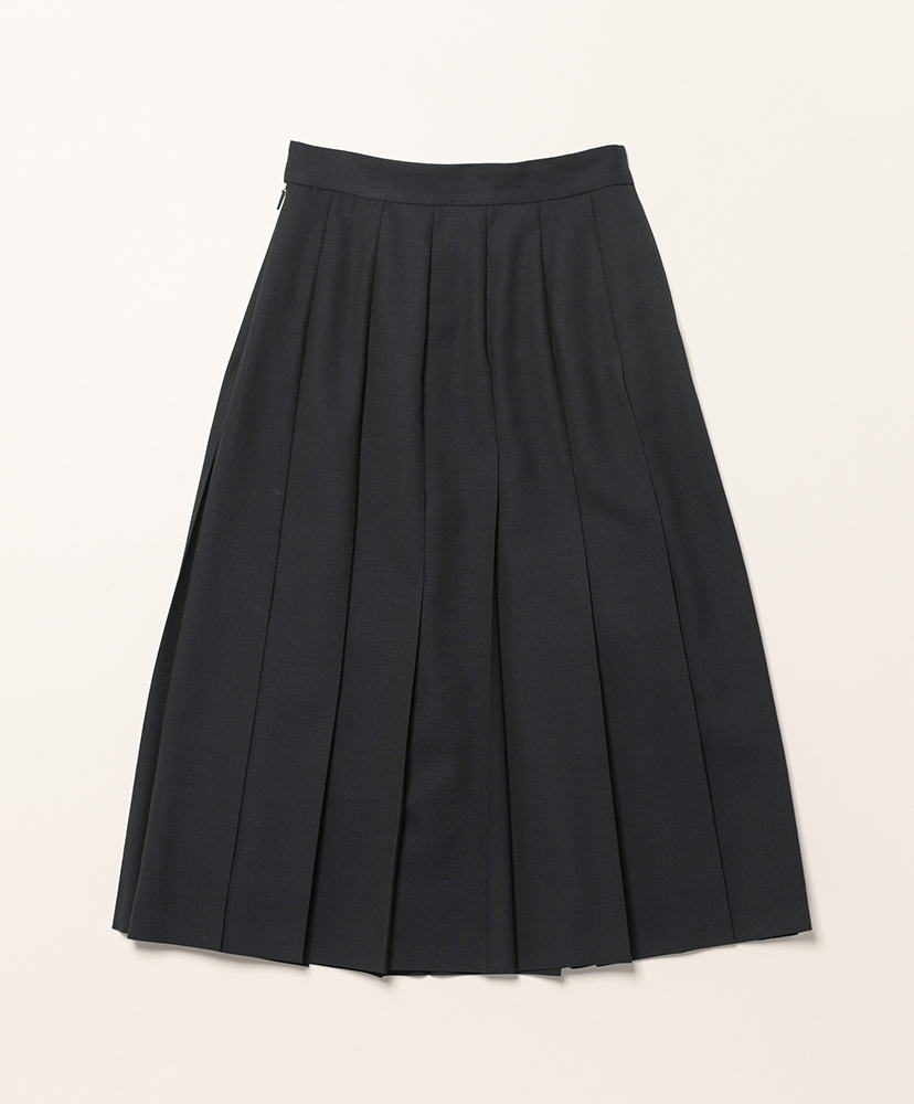Wool Kid Mohair Hopsack Pleated Skirt Dark Navy/ダークネイビー 0(WOMEN)