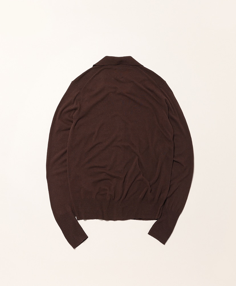 Women Revival Soft Silk Polo Cardigan Brown/ブラウン 1(WOMEN)