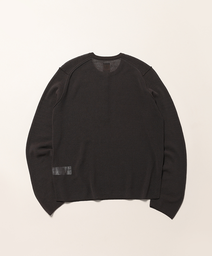 Women Sheer Thermal Henley Neck Long Sleeve Brown/ブラウン 1(WOMEN)