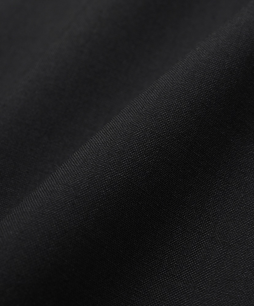 Men's Solid Wool Open Collar Shirt Black/ブラック 1(MEN)