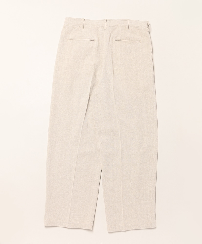 Men's Ochiwata Linen Hopsack One Tuck Trousers Natural/ナチュラル 1(MEN)