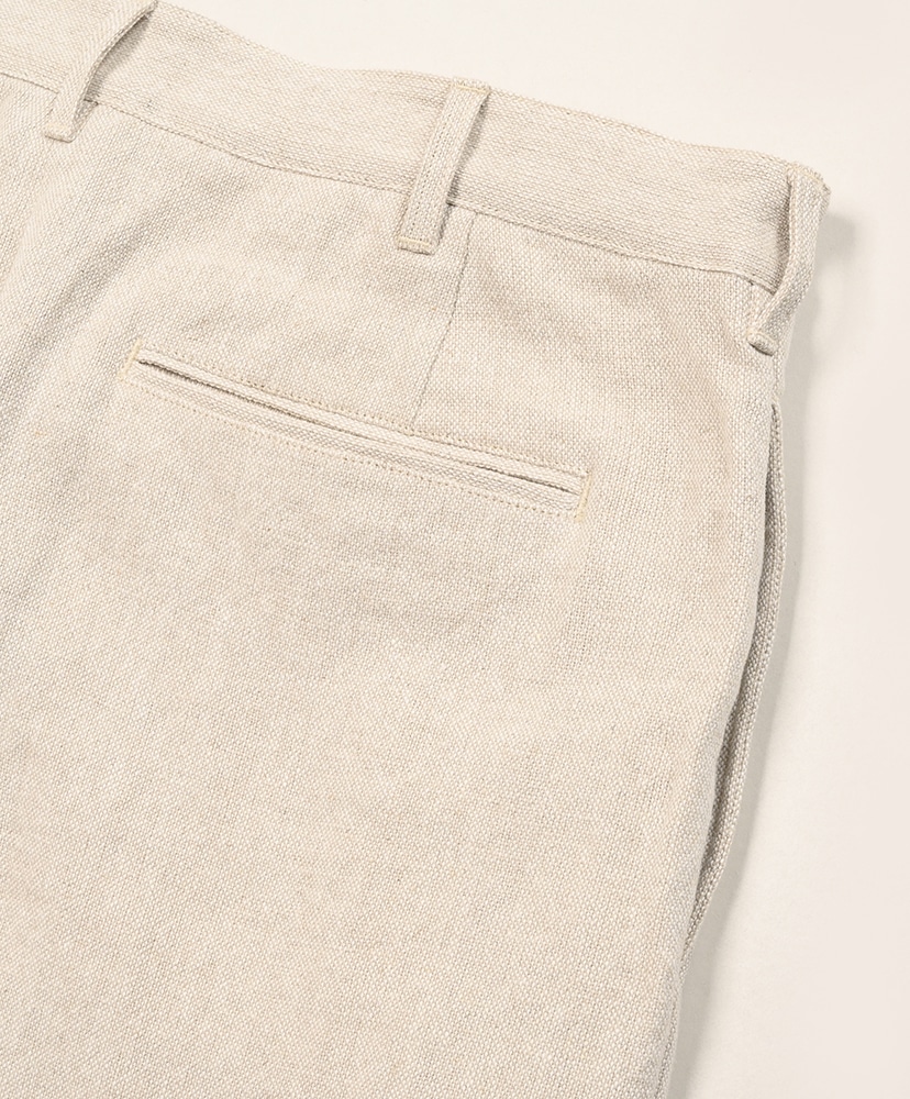 Men's Ochiwata Linen Hopsack One Tuck Trousers Natural/ナチュラル 1(MEN)