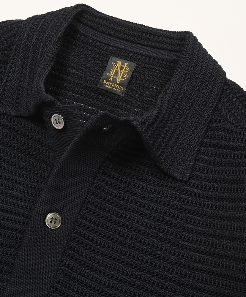 Men Summer Knit Polo Cardigan Navy/ネイビー 2(MEN)