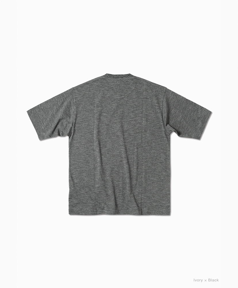 Men Slub Mix T-Shirt Ivory×Black/アイボリー×ブラック 2(MEN)