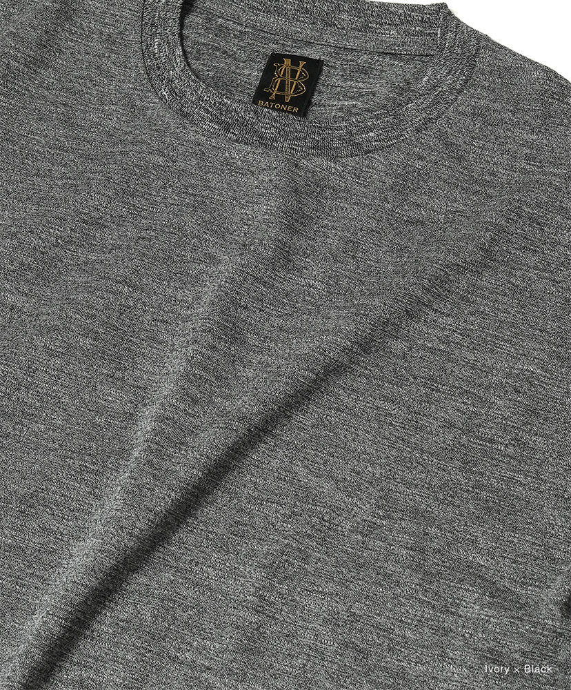 Men Slub Mix T-Shirt Ivory×Black/アイボリー×ブラック 2(MEN)