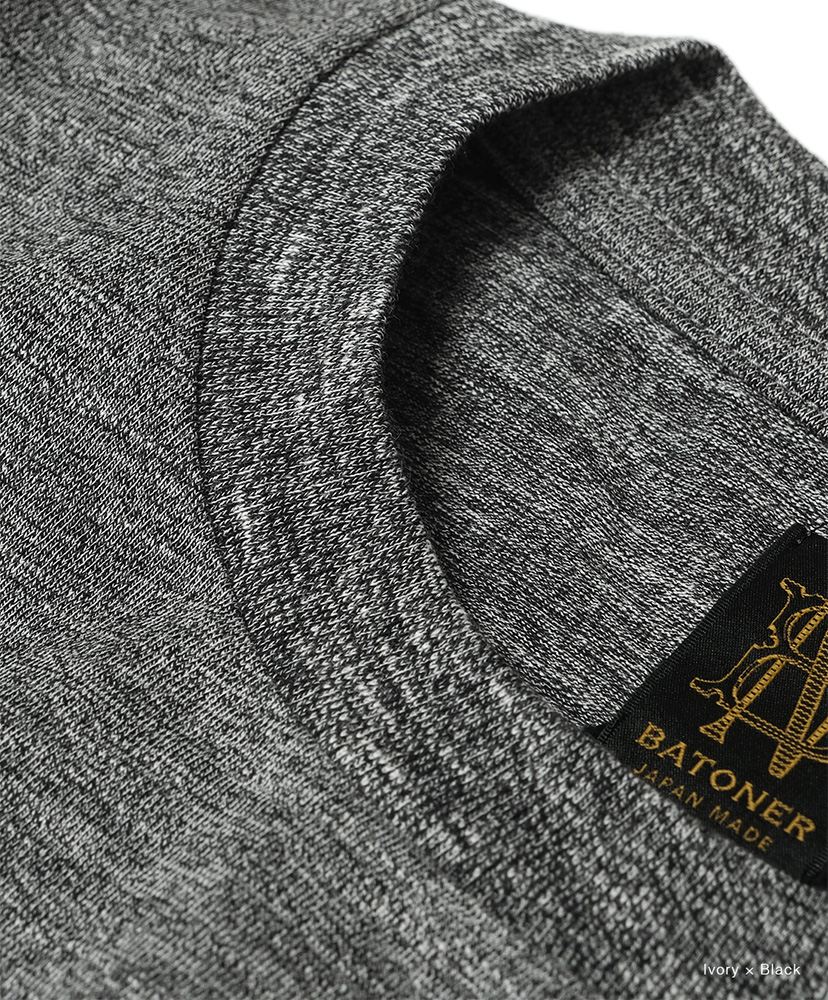 Men Slub Mix T-Shirt Ivory×Black/アイボリー×ブラック 2(MEN)