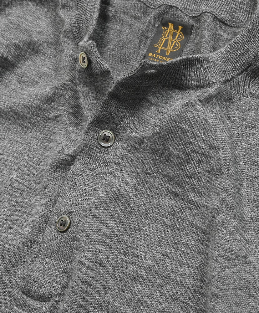 Men Choma Henley Neck Short Sleeve Gray/グレー 2(MEN)