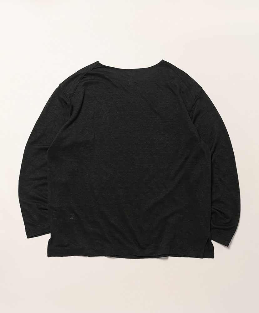 Men Normandy Linen Basque Shirt Black/ブラック 1(MEN)