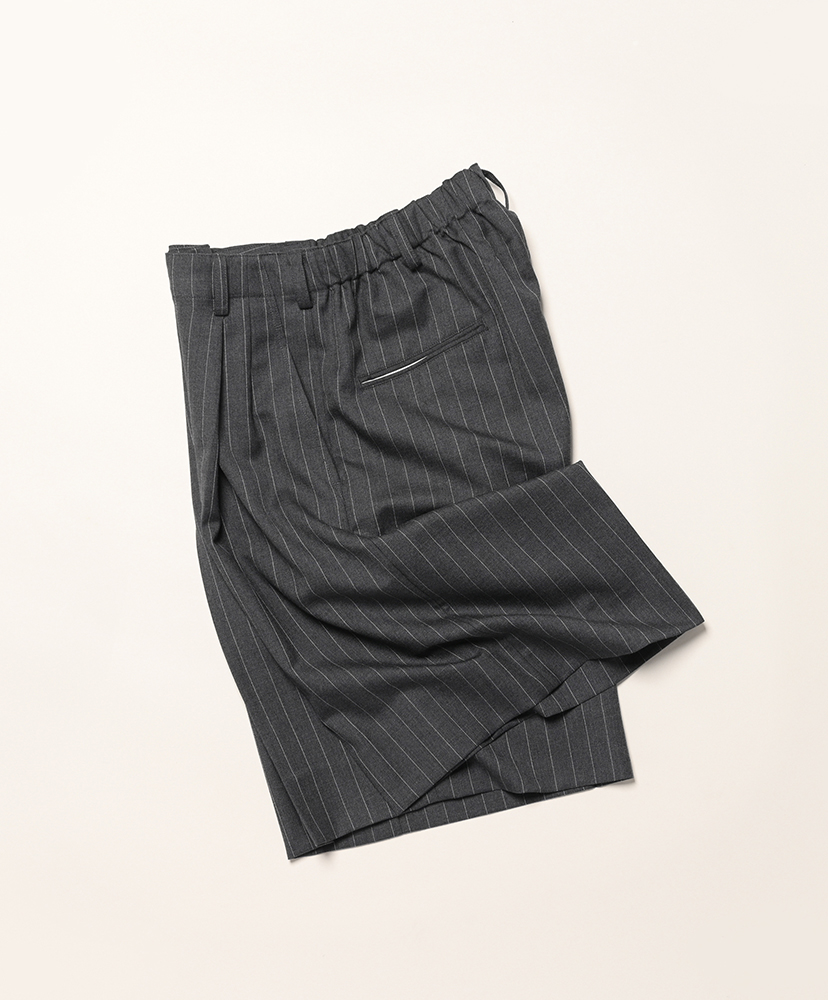Wide Shorts "SALINA" Grey Stripe/グレーストライプ 30(MEN)